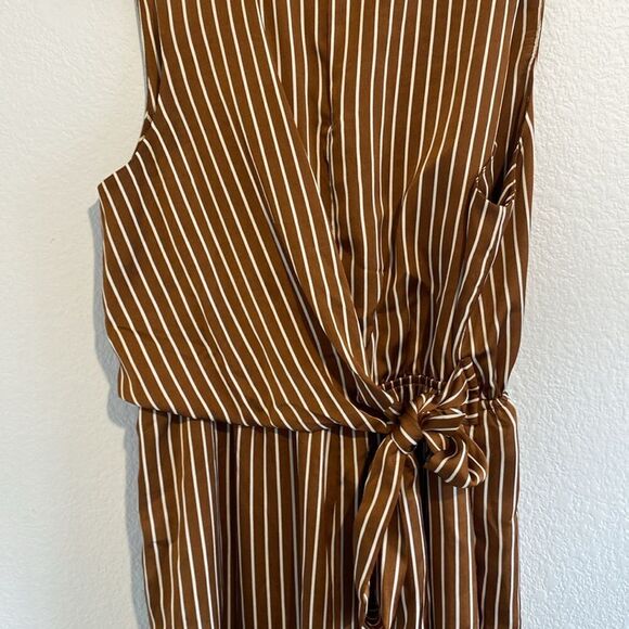 Anthropologie Greylin Brown Striped Jumpsuit Size Large - Picture 7 of 10